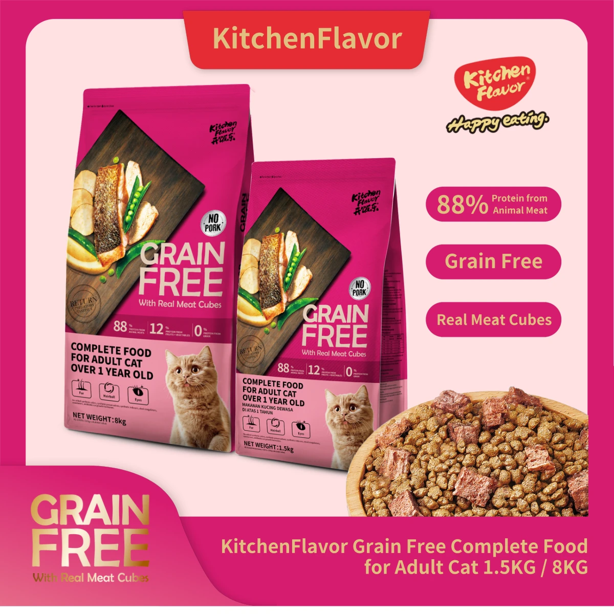 KitchenFlavor Grain Free Complete Food for Audult Cat